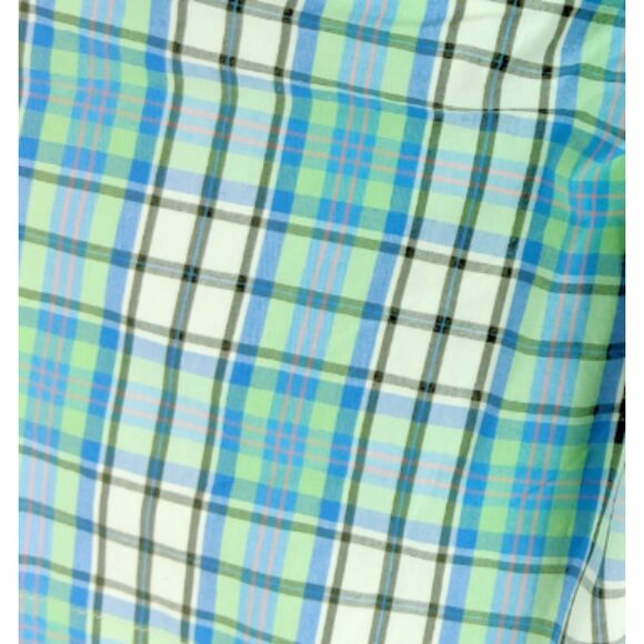 Tommy Bahama Shorts Reversible Blue Madras Plaid Palm Tree 10" Hawaiian Size‎ 34 - Picture 7 of 8